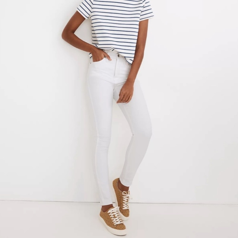 NWT Madewell 10" High-Rise Skinny Jeans in Pure White